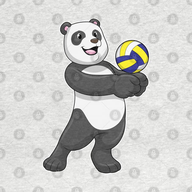 Panda as Volleyball player with Volleyball by Markus Schnabel